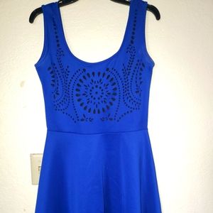 Beautiful Royal blue Laser cut holiday/ cocktail dress